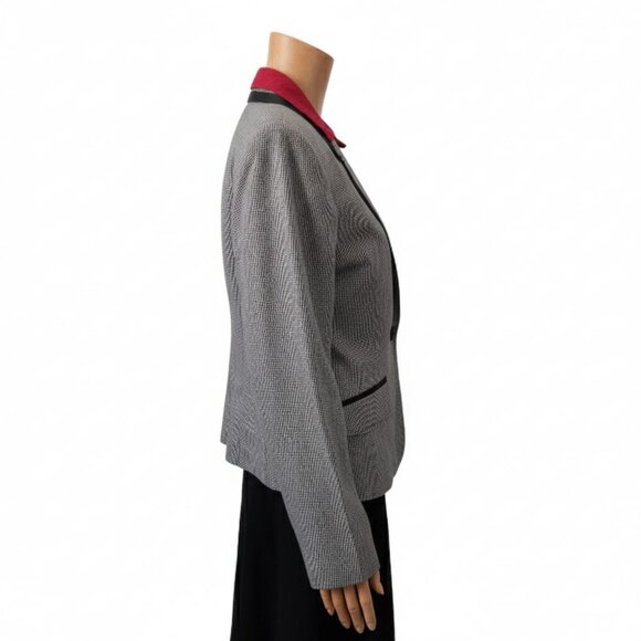 For Pete’s Sake Blazer Houndstooth Black and White Single Button Womens Medium - Picture 5 of 7